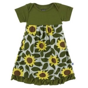 Kickee Pants Aloe Sunflower Sling Dress